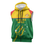Custom Tasmania Bowls Australia Sleeveless Zip Hoodie Go Tasmanian Tridents LT14