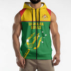 Custom Tasmania Bowls Australia Sleeveless Zip Hoodie Go Tasmanian Tridents LT14