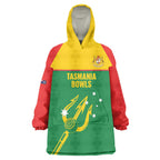 Custom Tasmania Bowls Australia Wearable Blanket Hoodie Go Tasmanian Tridents - Aussie Hoodie