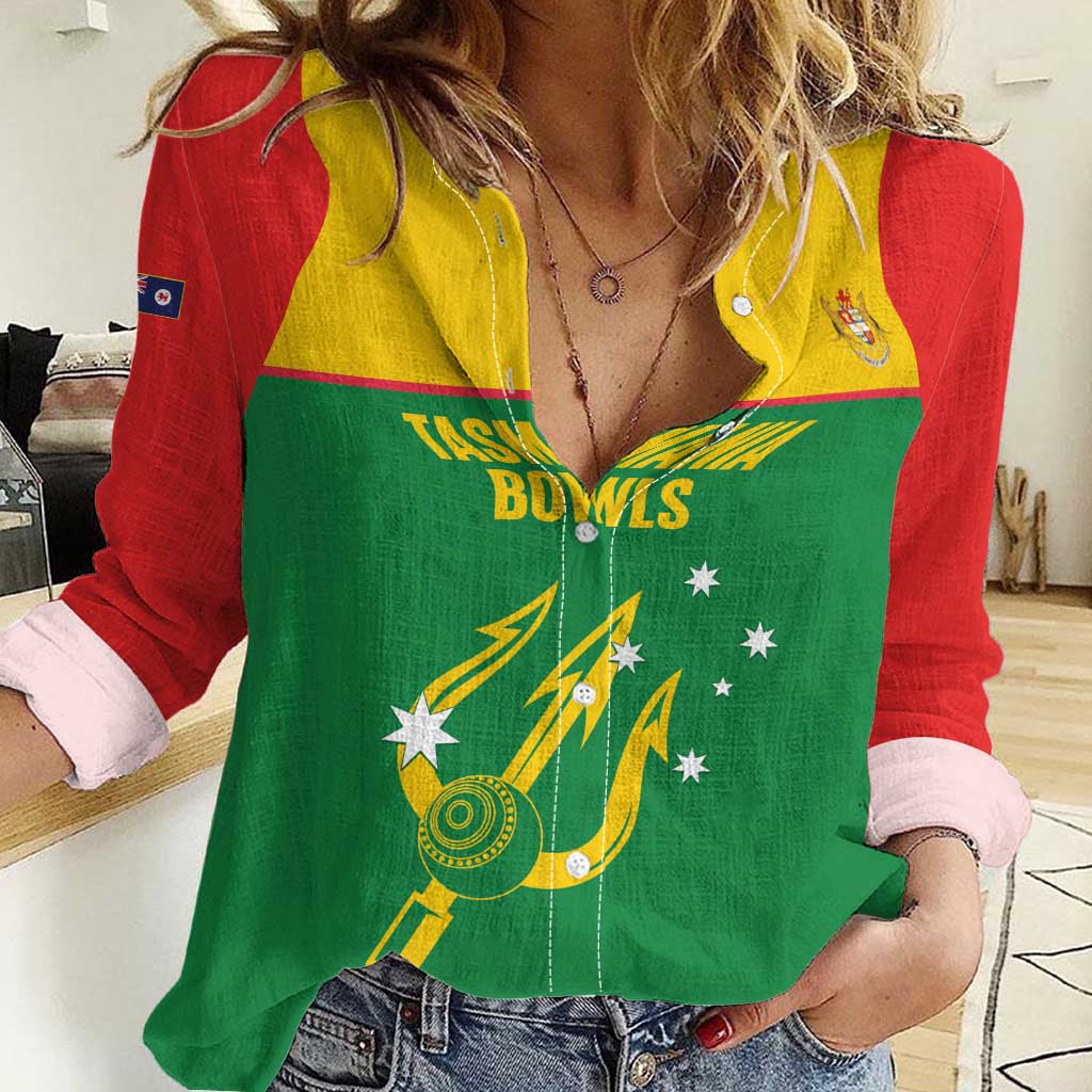 Custom Tasmania Bowls Australia Women Casual Shirt Go Tasmanian Tridents - Aussie Hoodie