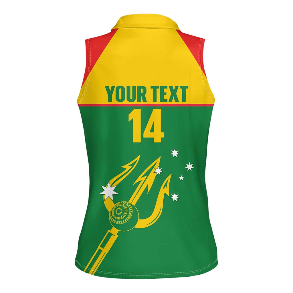Custom Tasmania Bowls Australia Women Sleeveless Polo Shirt Go Tasmanian Tridents - Aussie Hoodie
