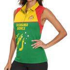 Custom Tasmania Bowls Australia Women Sleeveless Polo Shirt Go Tasmanian Tridents - Aussie Hoodie