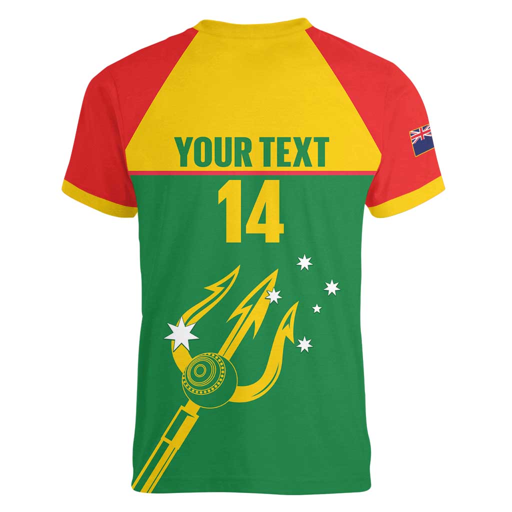 Custom Tasmania Bowls Australia Women V-Neck T-Shirt Go Tasmanian Tridents - Aussie Hoodie