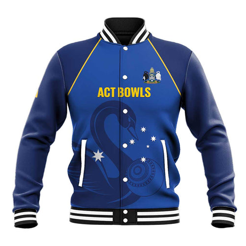 Custom ACT Bowls Australia Baseball Jacket Go Australian Capital Territory Swan - undefined