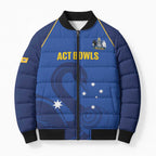 Custom ACT Bowls Australia Bomber Puffer Jacket Go Australian Capital Territory Swan - Aussie Hoodie