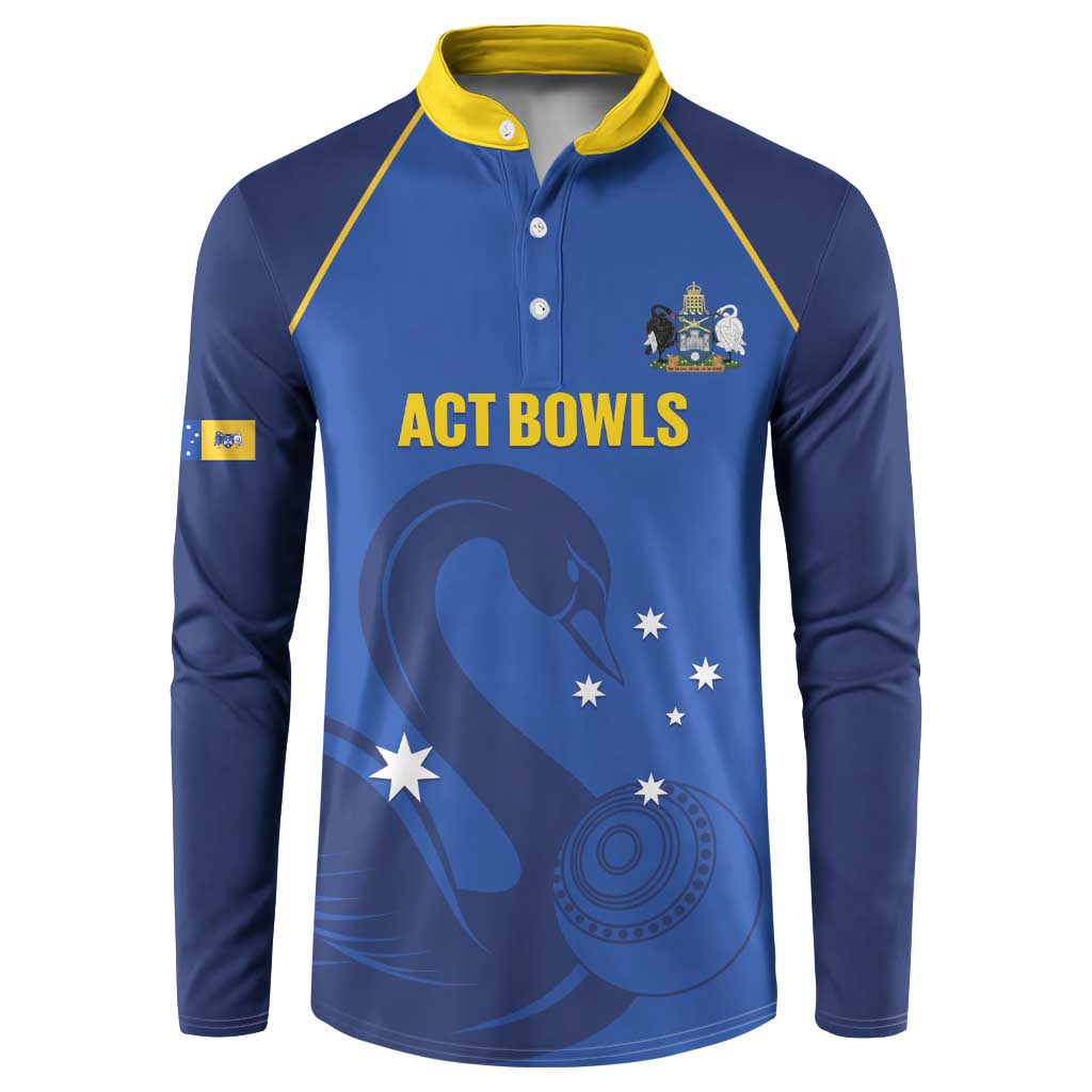 Custom ACT Bowls Australia Button Sweatshirt Go Australian Capital Territory Swan - Aussie Hoodie