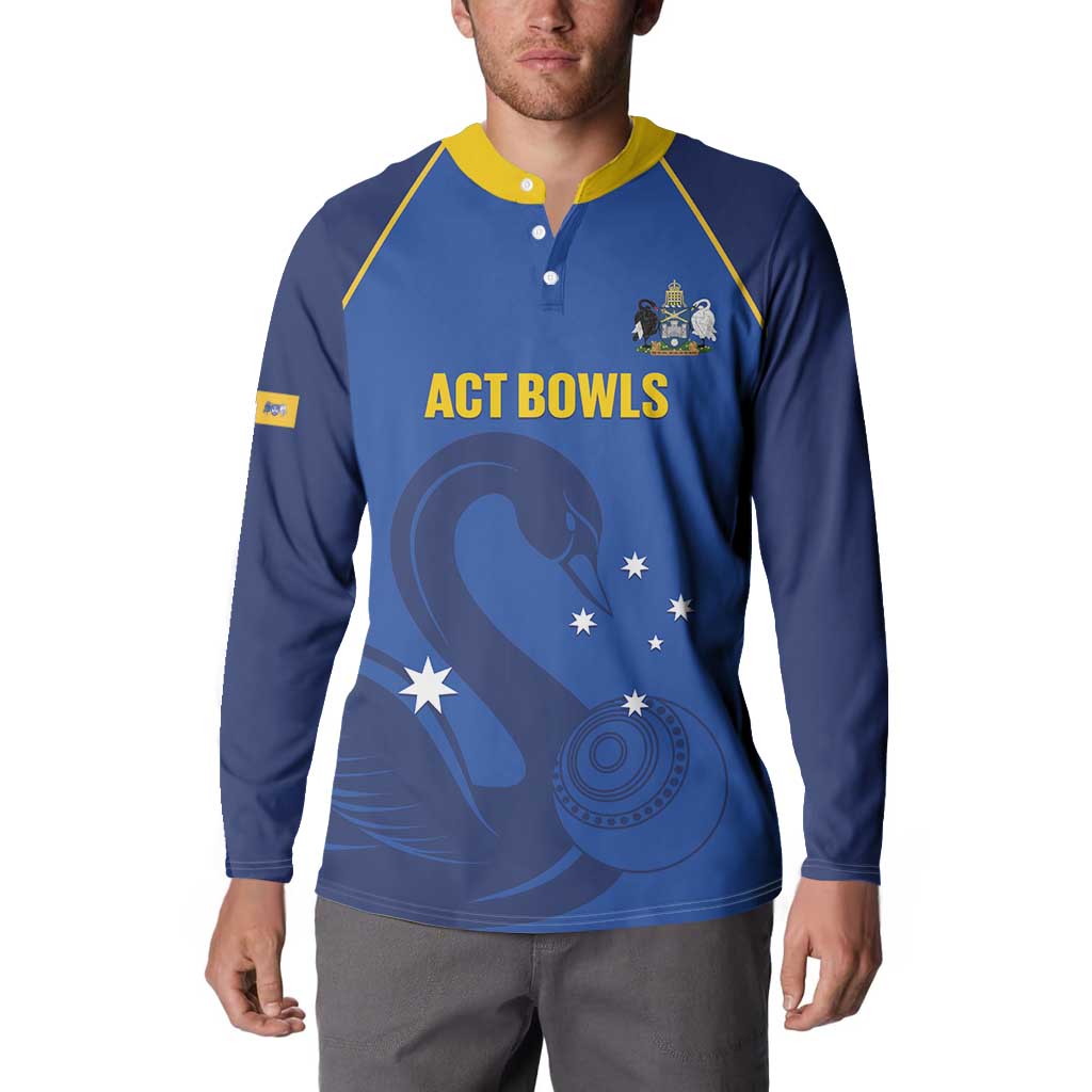 Custom ACT Bowls Australia Button Sweatshirt Go Australian Capital Territory Swan - Aussie Hoodie