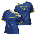 Custom ACT Bowls Australia Cross Shoulder Shirt Go Australian Capital Territory Swan - Aussie Hoodie