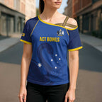 Custom ACT Bowls Australia Cross Shoulder Shirt Go Australian Capital Territory Swan - Aussie Hoodie