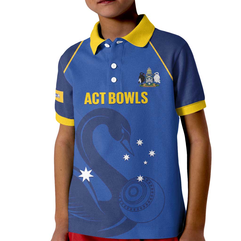 Custom ACT Bowls Australia Kid Polo Shirt Go Australian Capital Territory Swan - Aussie Hoodie