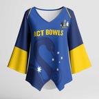 Custom ACT Bowls Australia Kimono Sleeve Blouse Go Australian Capital Territory Swan - Aussie Hoodie