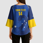 Custom ACT Bowls Australia Kimono Sleeve Blouse Go Australian Capital Territory Swan - Aussie Hoodie
