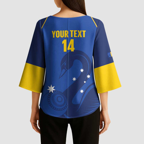 Custom ACT Bowls Australia Kimono Sleeve Blouse Go Australian Capital Territory Swan - Aussie Hoodie