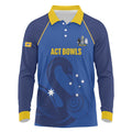 Custom ACT Bowls Australia Long Sleeve Polo Shirt Go Australian Capital Territory Swan - Aussie Hoodie