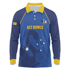 Custom ACT Bowls Australia Long Sleeve Polo Shirt Go Australian Capital Territory Swan - Aussie Hoodie