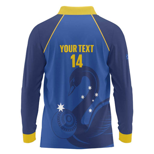 Custom ACT Bowls Australia Long Sleeve Polo Shirt Go Australian Capital Territory Swan - Aussie Hoodie