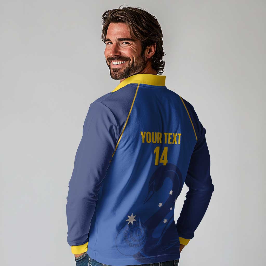 Custom ACT Bowls Australia Long Sleeve Polo Shirt Go Australian Capital Territory Swan - Aussie Hoodie