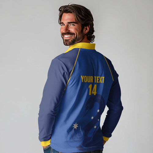 Custom ACT Bowls Australia Long Sleeve Polo Shirt Go Australian Capital Territory Swan - Aussie Hoodie
