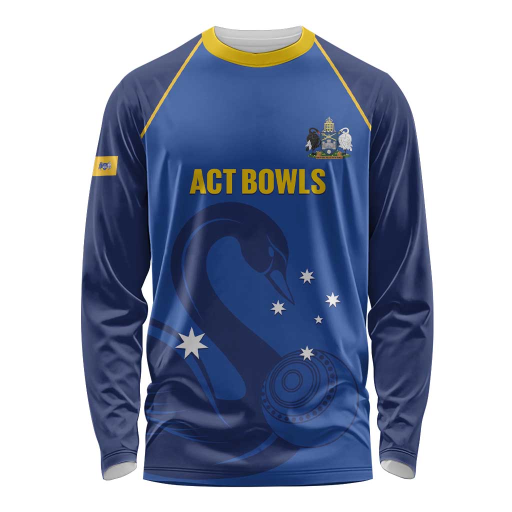 Custom ACT Bowls Australia Long Sleeve Shirt Go Australian Capital Territory Swan - Aussie Hoodie