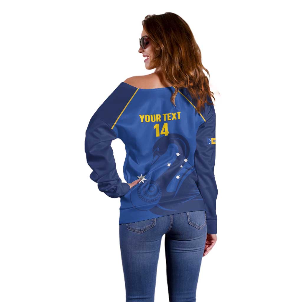 Custom ACT Bowls Australia Off Shoulder Sweater Go Australian Capital Territory Swan - Aussie Hoodie