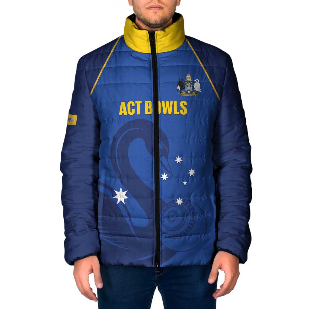Custom ACT Bowls Australia Padded Jacket Go Australian Capital Territory Swan - Aussie Hoodie
