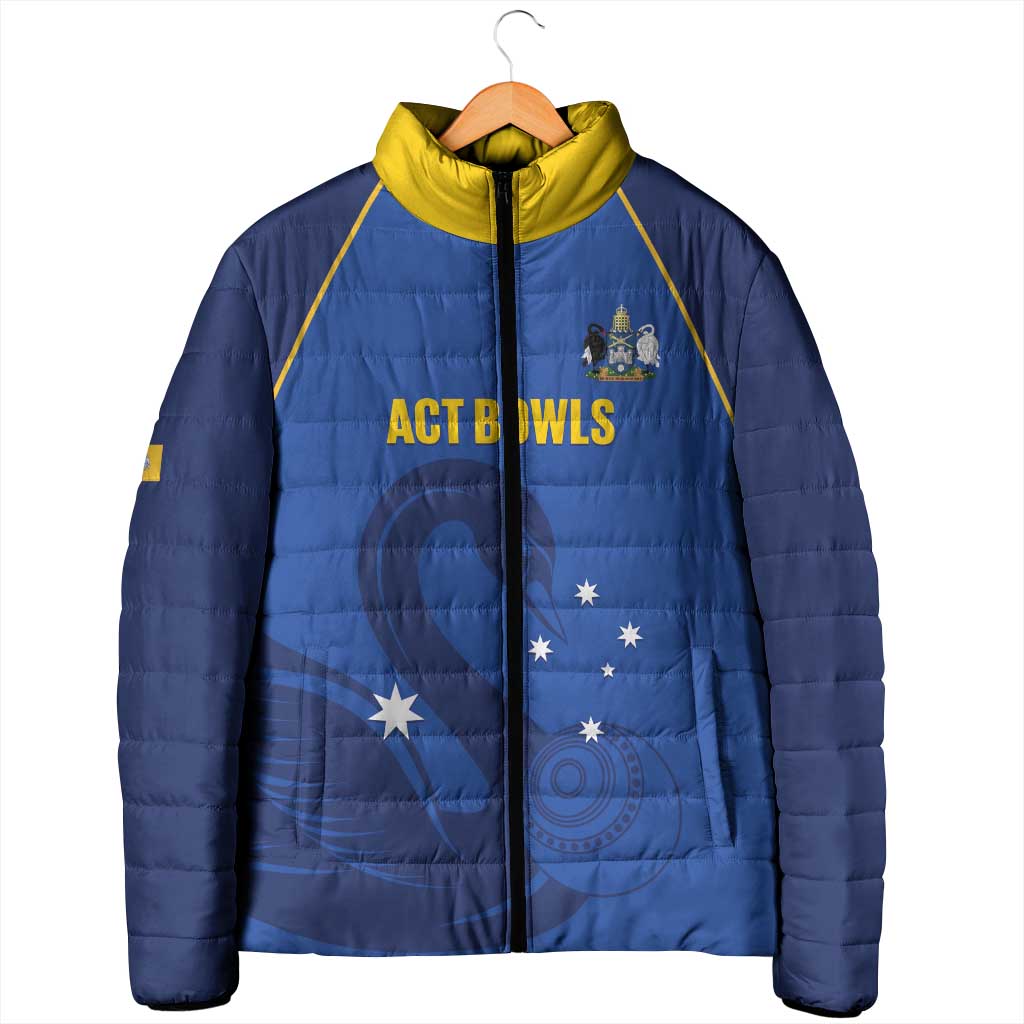Custom ACT Bowls Australia Padded Jacket Go Australian Capital Territory Swan - Aussie Hoodie