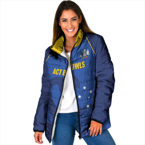 Custom ACT Bowls Australia Padded Jacket Go Australian Capital Territory Swan - Aussie Hoodie