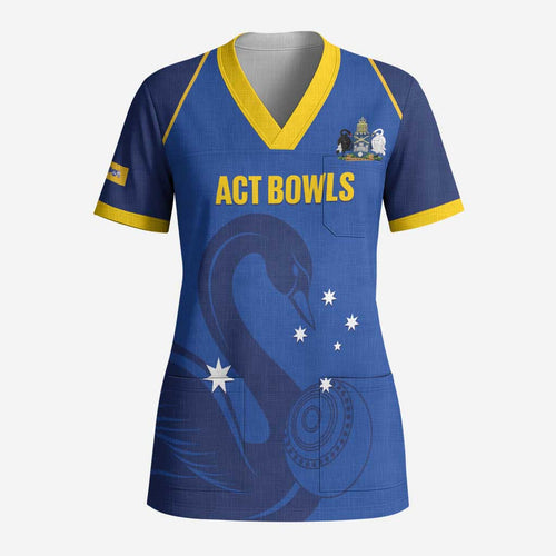 Custom ACT Bowls Australia Scrub Top Go Australian Capital Territory Swan - Aussie Hoodie