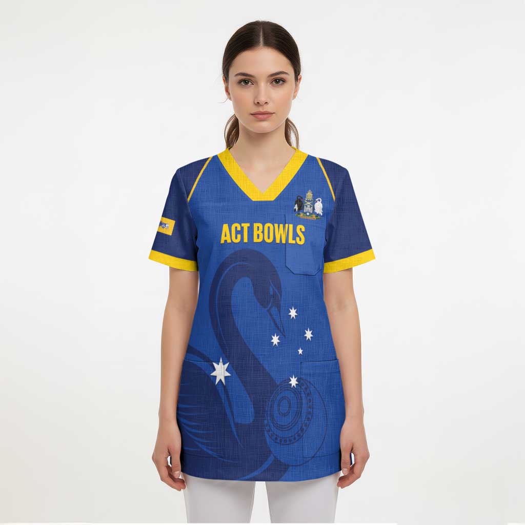 Custom ACT Bowls Australia Scrub Top Go Australian Capital Territory Swan - Aussie Hoodie