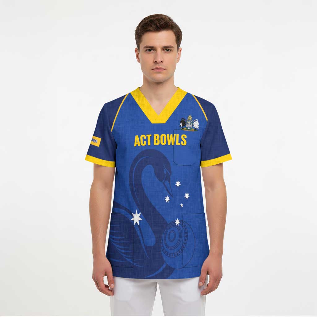 Custom ACT Bowls Australia Scrub Top Go Australian Capital Territory Swan - Aussie Hoodie