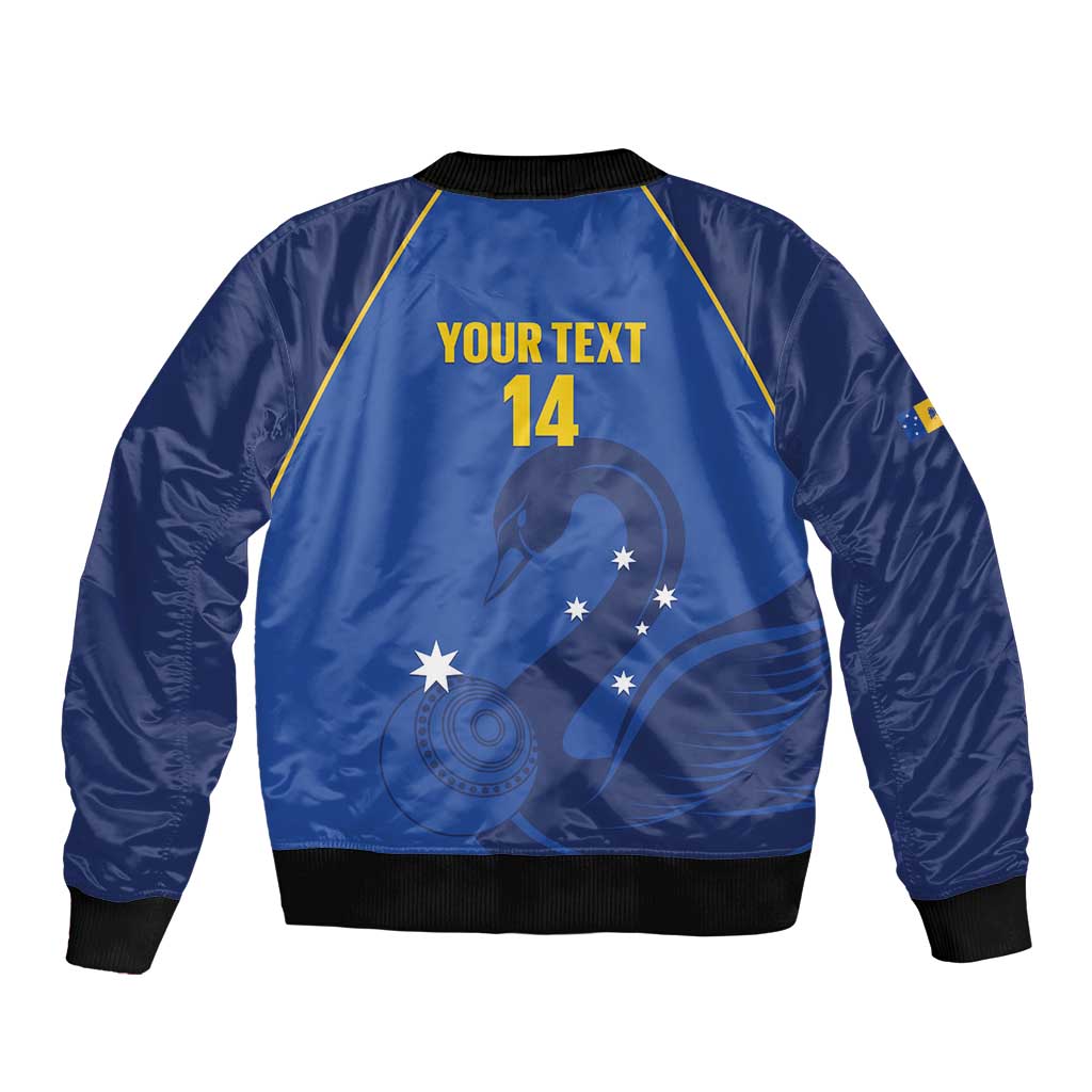 Custom ACT Bowls Australia Sleeve Zip Bomber Jacket Go Australian Capital Territory Swan - Aussie Hoodie