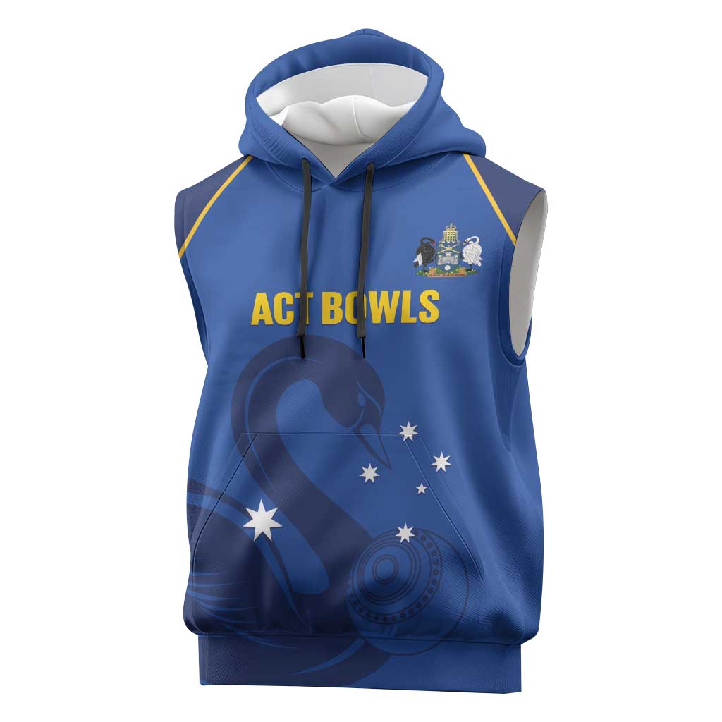 Custom ACT Bowls Australia Sleeveless Hoodie Go Australian Capital Territory Swan - Aussie Hoodie