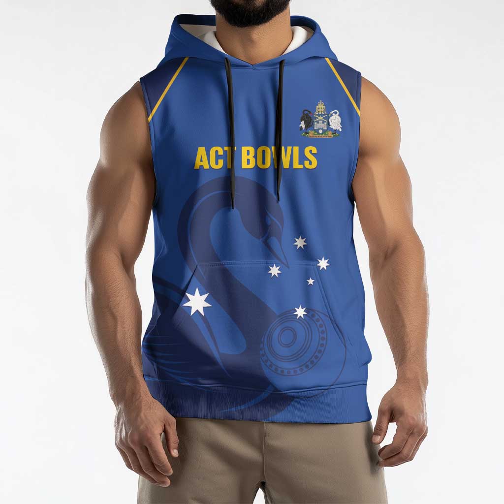 Custom ACT Bowls Australia Sleeveless Hoodie Go Australian Capital Territory Swan - Aussie Hoodie