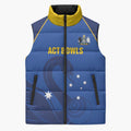 Custom ACT Bowls Australia Sleeveless Puffer Jacket Go Australian Capital Territory Swan - Aussie Hoodie