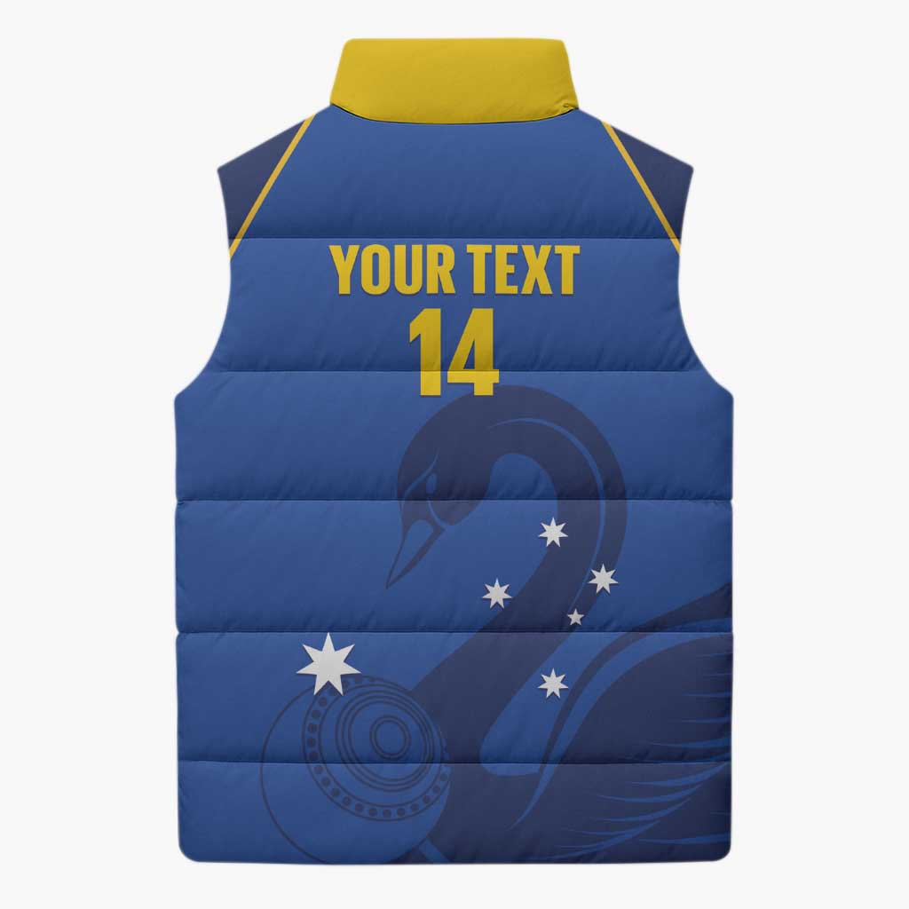Custom ACT Bowls Australia Sleeveless Puffer Jacket Go Australian Capital Territory Swan - Aussie Hoodie