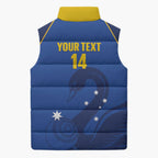 Custom ACT Bowls Australia Sleeveless Puffer Jacket Go Australian Capital Territory Swan - Aussie Hoodie