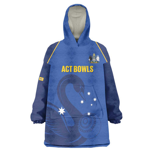 Custom ACT Bowls Australia Wearable Blanket Hoodie Go Australian Capital Territory Swan - Aussie Hoodie