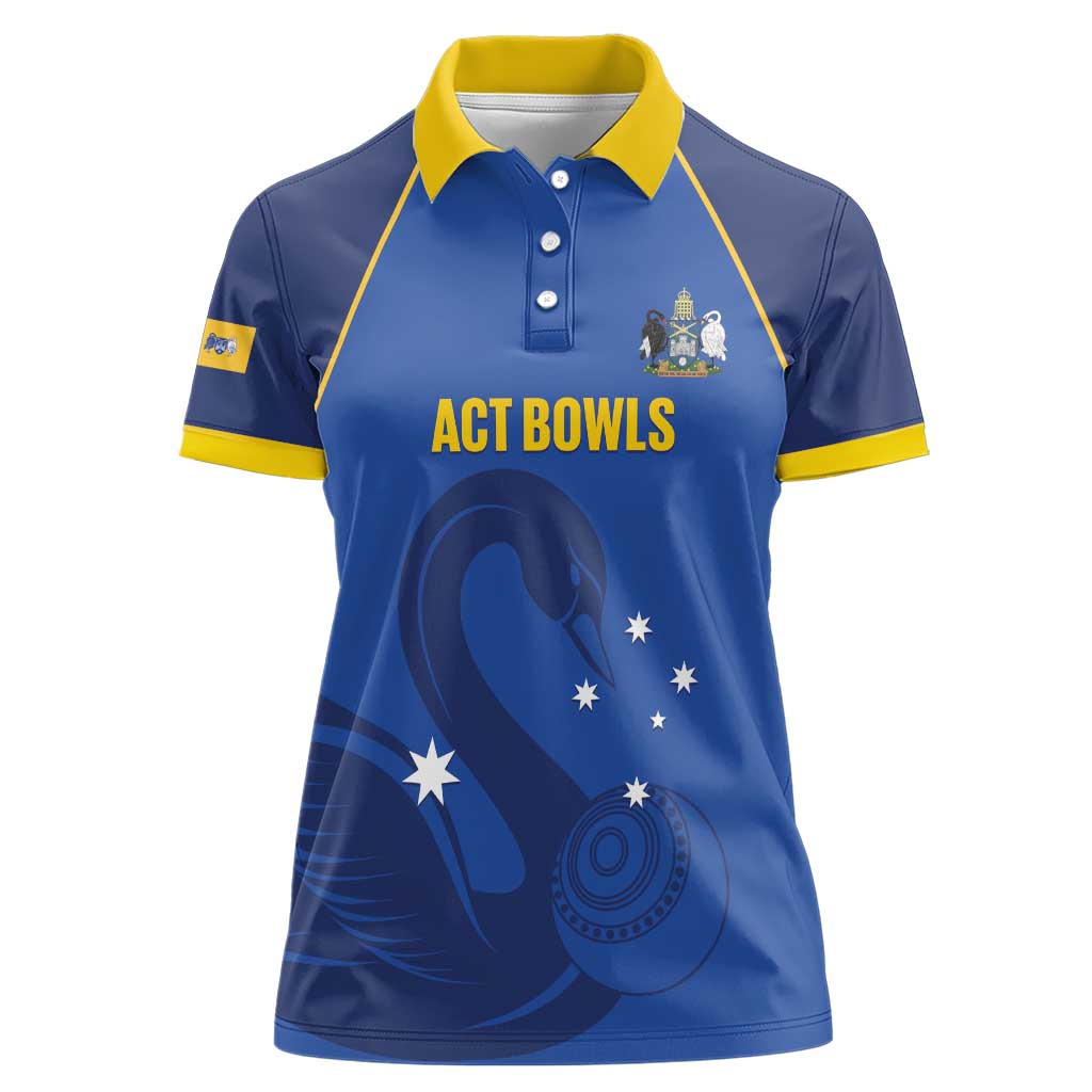 Custom ACT Bowls Australia Women Polo Shirt Go Australian Capital Territory Swan - Aussie Hoodie