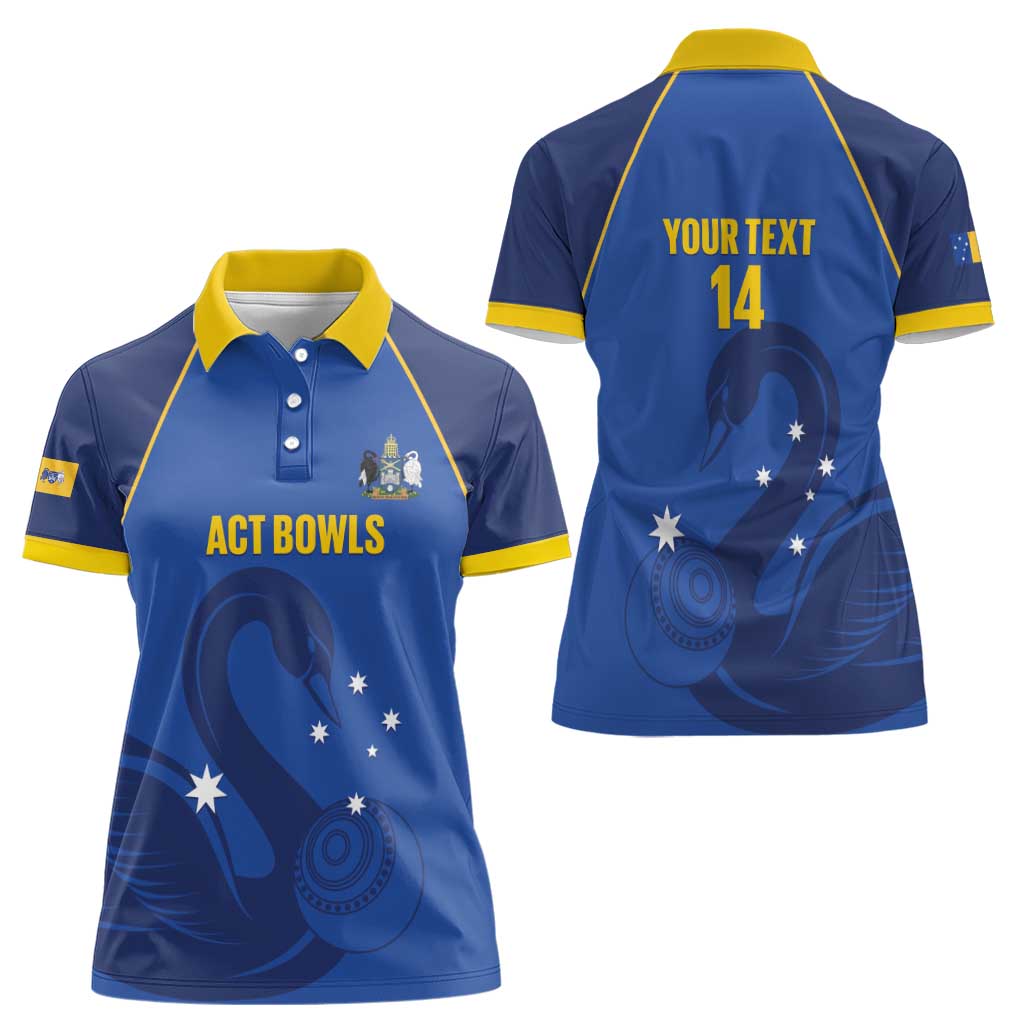 Custom ACT Bowls Australia Women Polo Shirt Go Australian Capital Territory Swan - Aussie Hoodie