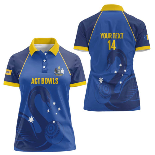 Custom ACT Bowls Australia Women Polo Shirt Go Australian Capital Territory Swan - Aussie Hoodie
