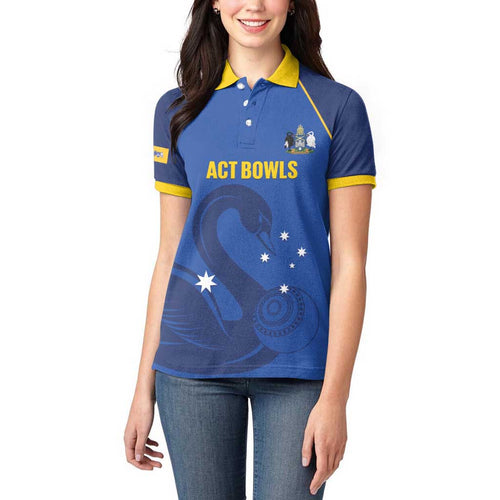 Custom ACT Bowls Australia Women Polo Shirt Go Australian Capital Territory Swan - Aussie Hoodie