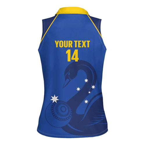 Custom ACT Bowls Australia Women Sleeveless Polo Shirt Go Australian Capital Territory Swan - Aussie Hoodie