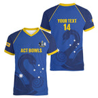 Custom ACT Bowls Australia Women V-Neck T-Shirt Go Australian Capital Territory Swan - Aussie Hoodie