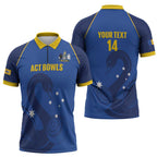 Custom ACT Bowls Australia Zipper Polo Shirt Go Australian Capital Territory Swan - Aussie Hoodie