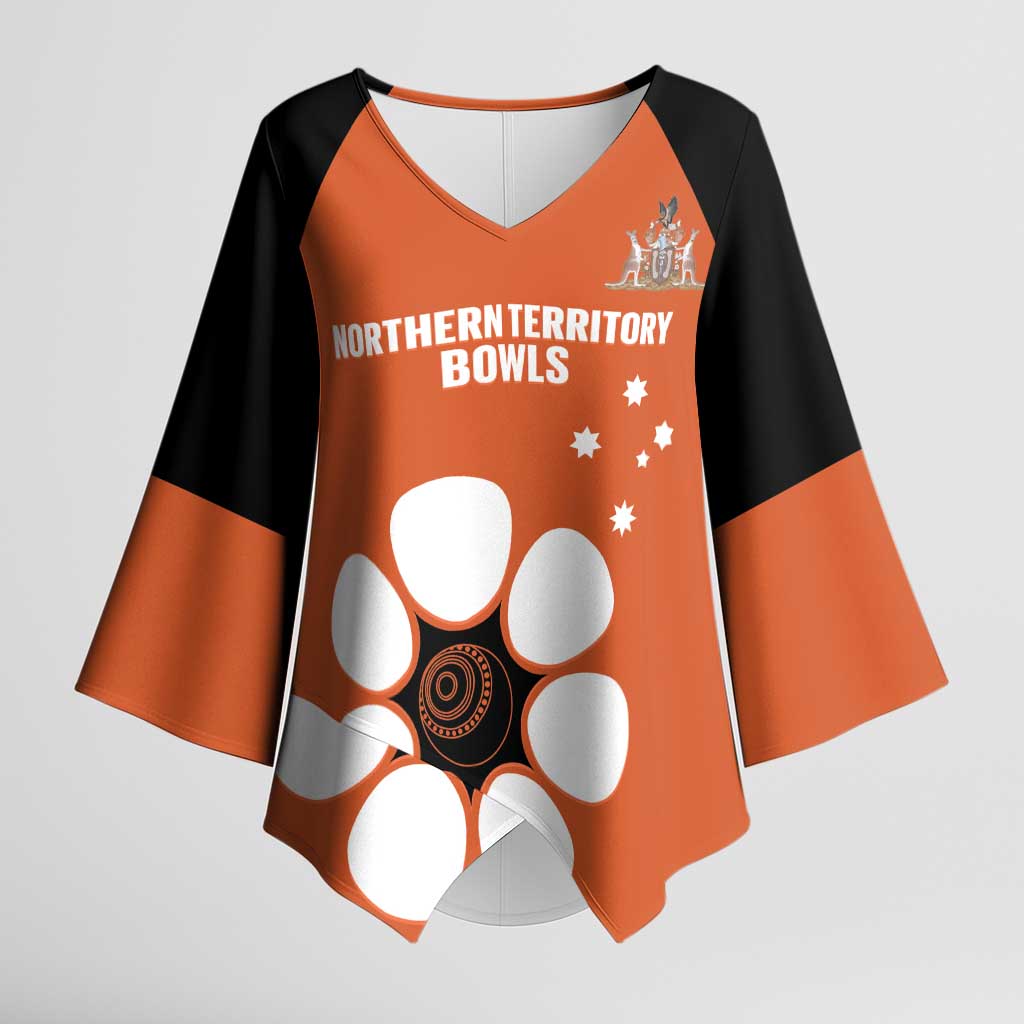 Custom Northern Territory Bowls Australia Kimono Sleeve Blouse Go Champions Sporty Style - Aussie Hoodie