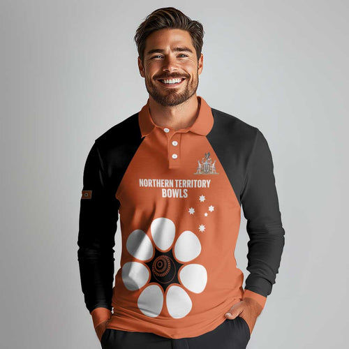 Custom Northern Territory Bowls Australia Long Sleeve Polo Shirt Go Champions Sporty Style - undefined