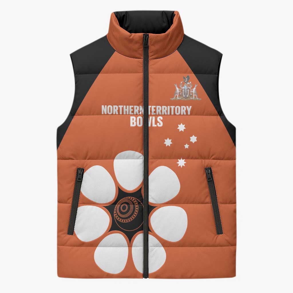 Custom Northern Territory Bowls Australia Sleeveless Puffer Jacket Go Champions Sporty Style - Aussie Hoodie