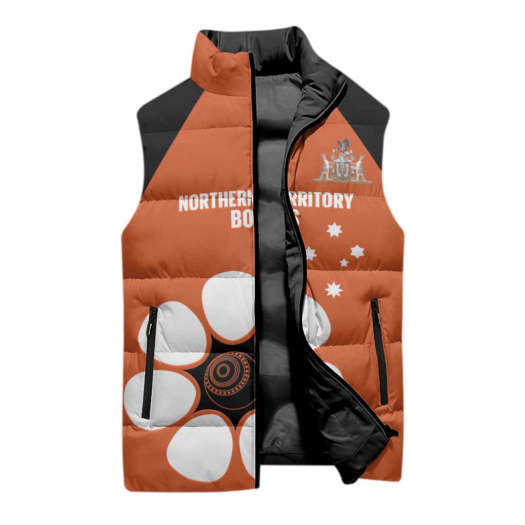 Custom Northern Territory Bowls Australia Sleeveless Puffer Jacket Go Champions Sporty Style - Aussie Hoodie