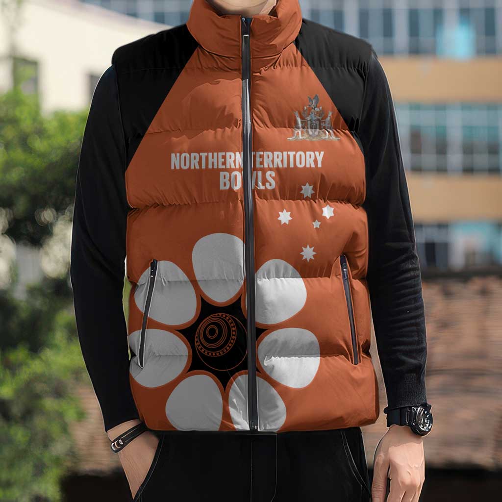 Custom Northern Territory Bowls Australia Sleeveless Puffer Jacket Go Champions Sporty Style - Aussie Hoodie