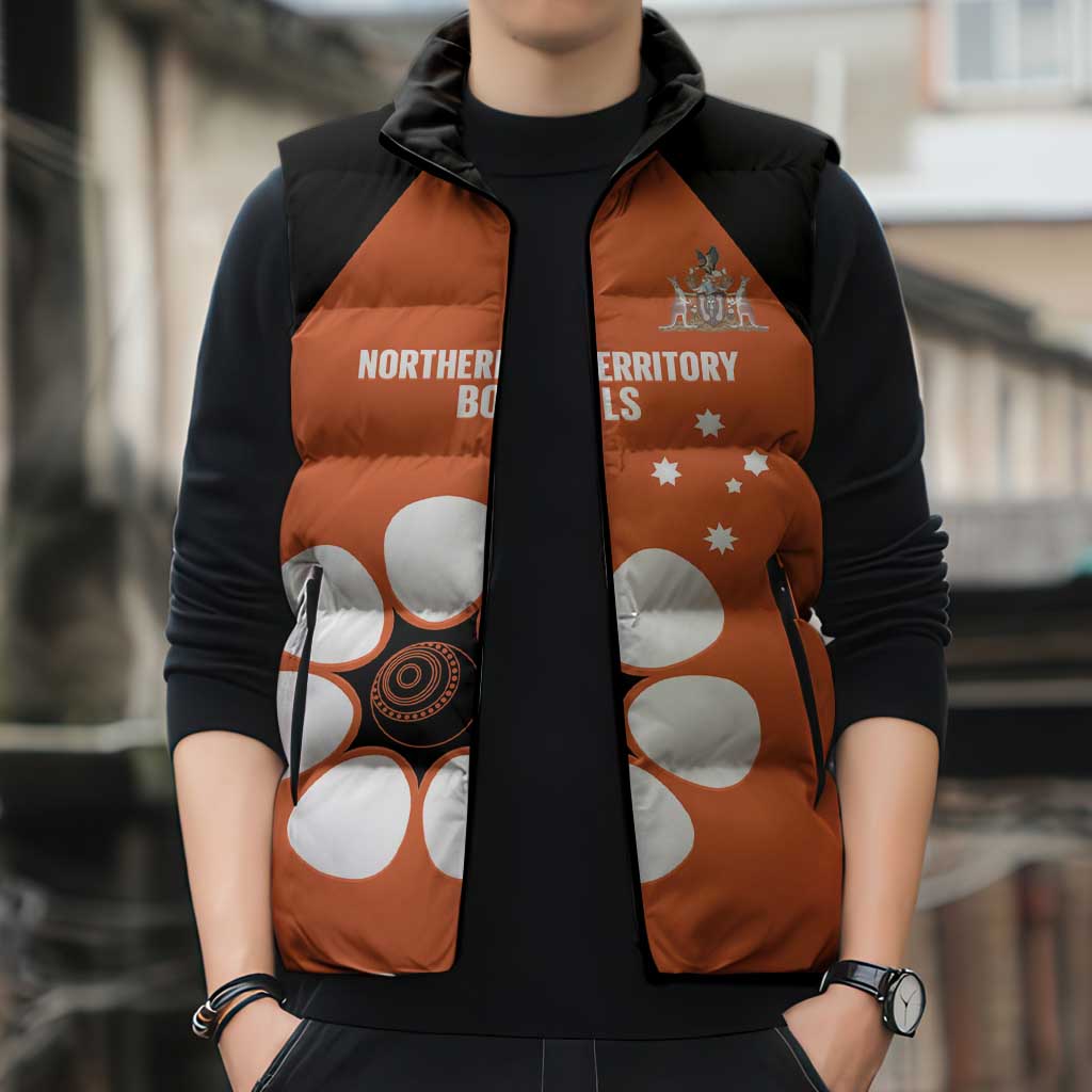 Custom Northern Territory Bowls Australia Sleeveless Puffer Jacket Go Champions Sporty Style - Aussie Hoodie